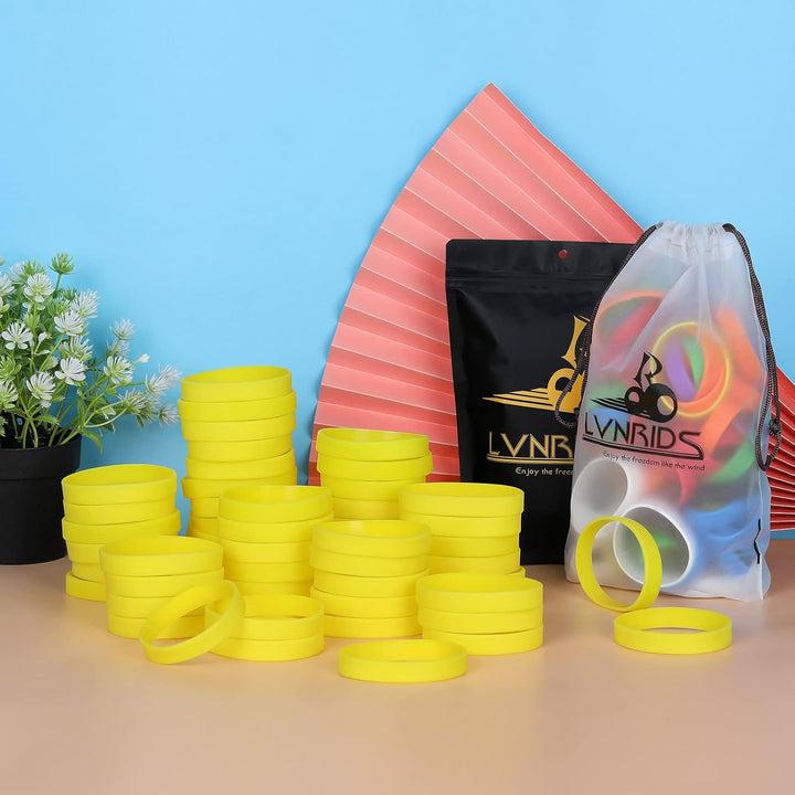 100 Stück Silikon Armbänder, Sport Party Gummi Elastic Armband Grosshandel Bulk-Armband für Kinder E