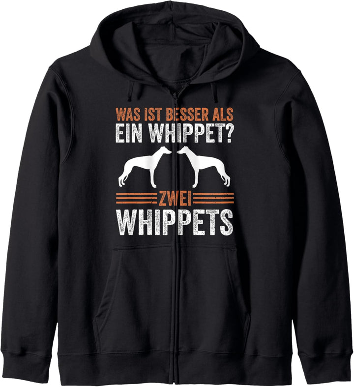 Zwei Whippet Hund Whippet Windhund Kapuzenjacke