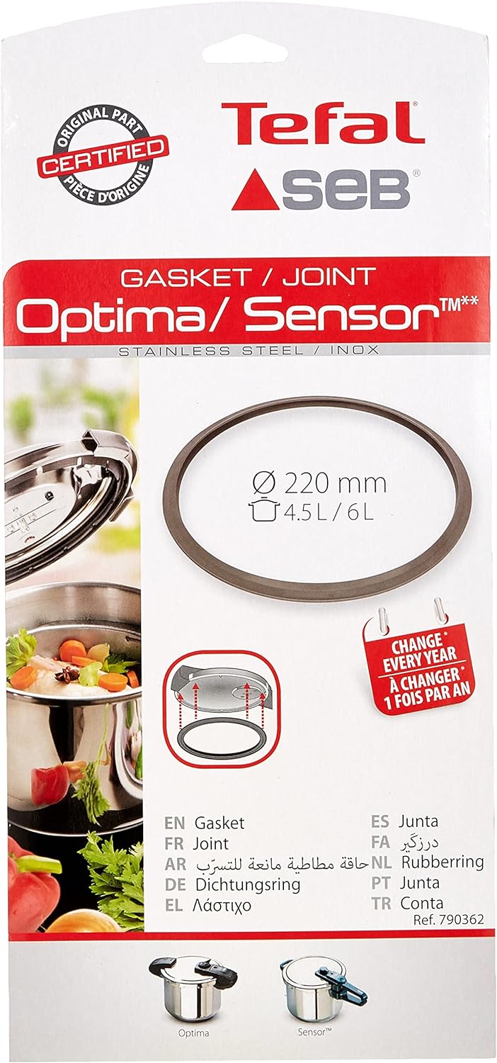 Tefal Dichtung für Schnellkochtöpfe, Edelstahl, grau, 22 cm