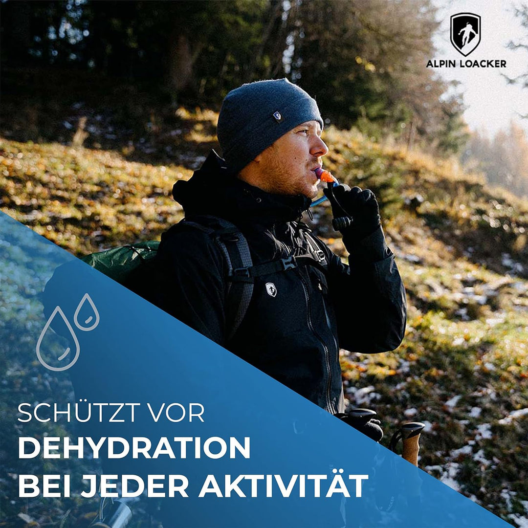 ALPIN LOACKER Outdoor Trinkblase mit Trinkschlauch für Sport und Outdoor I super leichte Wasserblase