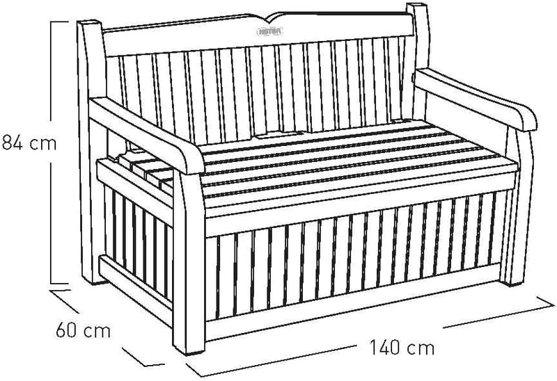 Keter Sitzbank Eden für Balkon und Garten, integrierte Kissenbox mit 265 l Stauraum, braun/beige, 14