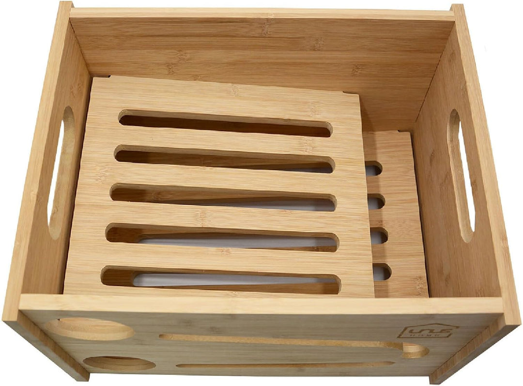 UNUS Bierkasten Flaschenrutsche Kühlschrank, Flaschenhalter aus Holz für Kühlschrank, 39x31x25 cm, z