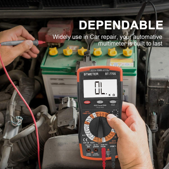 BTMETER BT-770S Multimeter Manuelles Strommessgerät, für AC DC Volt Ampere Ohm Kapazität Frequenz mi