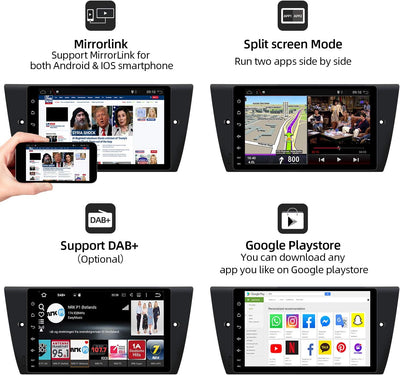 JOYX Android 12 Doppel DIN Autoradio für E90/E91/E92/E93 (2005–2012) GPS Navigation | Gratis Rückkam