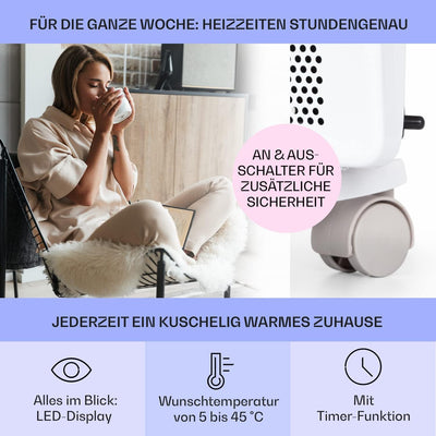 Klarstein Hot Spot Slimcurve Double 2-in-1 Heizgerät - Konvektions- und Infrarotheizung, Überhitzung