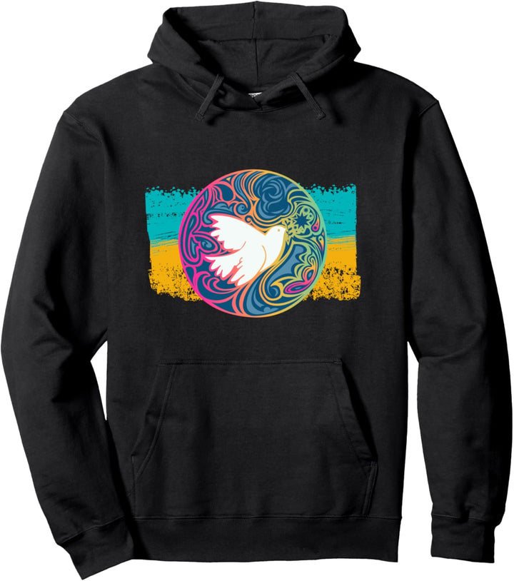 MAKE PEACE, NOT WAR - Friedenstaube mit blau gelber Flagge Pullover Hoodie