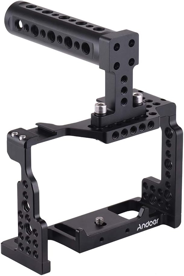 Andoer Camera Cage + Top-Griff-Kit Videofilm Filmherstellung Stabilisator Aluminiumlegierung mit kal