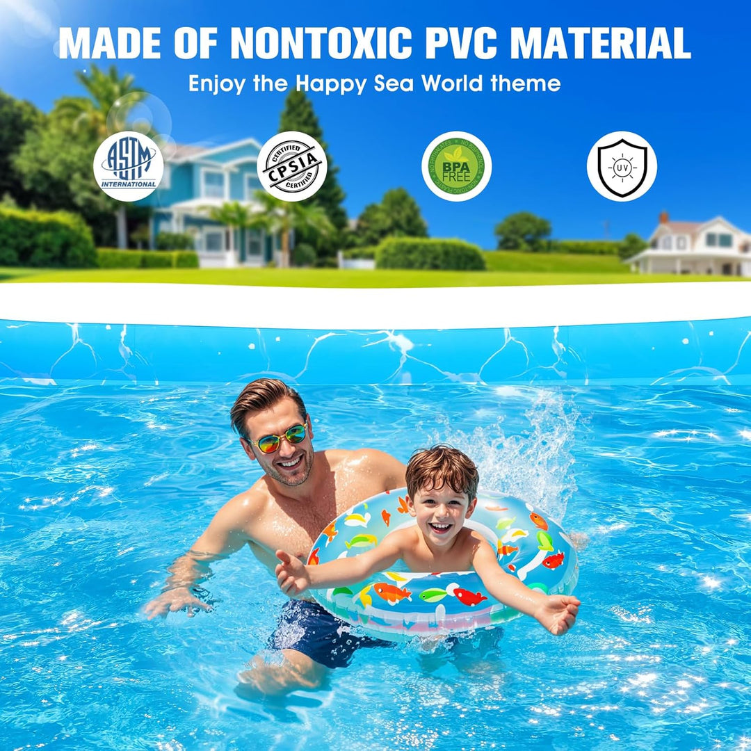 Luxfero Aufblasbarer Pool Erwachsene mit Sitz und Poolbeleuchtung, 280 x 160 x 50 cm Swimming Pool A