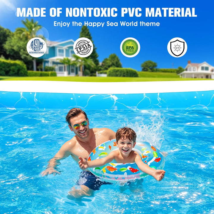 Luxfero Aufblasbarer Pool Erwachsene mit Sitz und Poolbeleuchtung, 280 x 160 x 50 cm Swimming Pool A