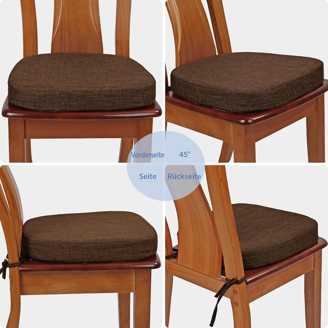 BUYUE Stuhlkissen 6,5 cm dick, U-Form Sitzkissen 40x40 cm mit hochdichtem Schaumstoff, Stoffbezug, r
