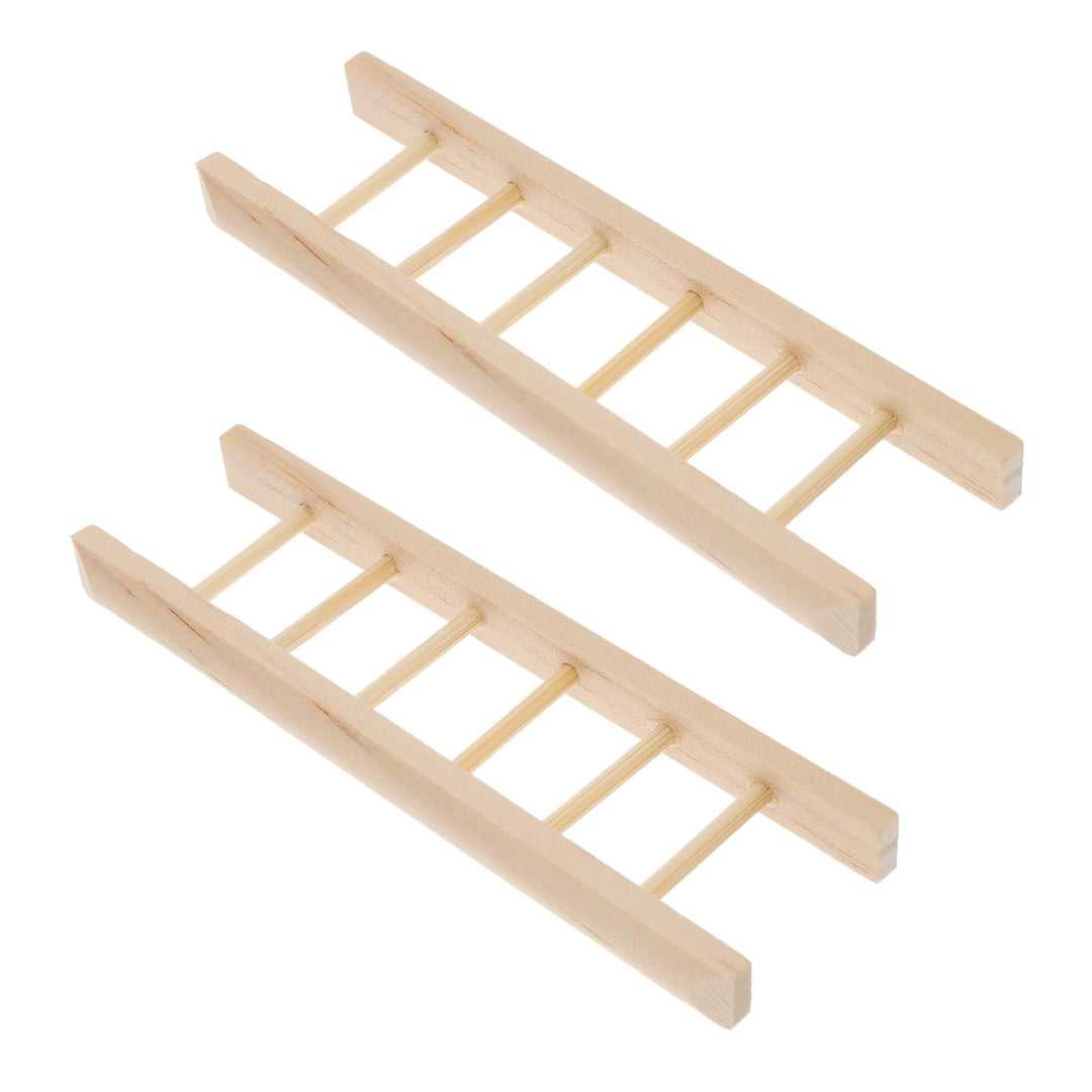 VANZACK 2Stücke Mini Holzleiter Für Puppenhaus Handgefertigte Miniaturleiter Aus Holz Für Gartenland