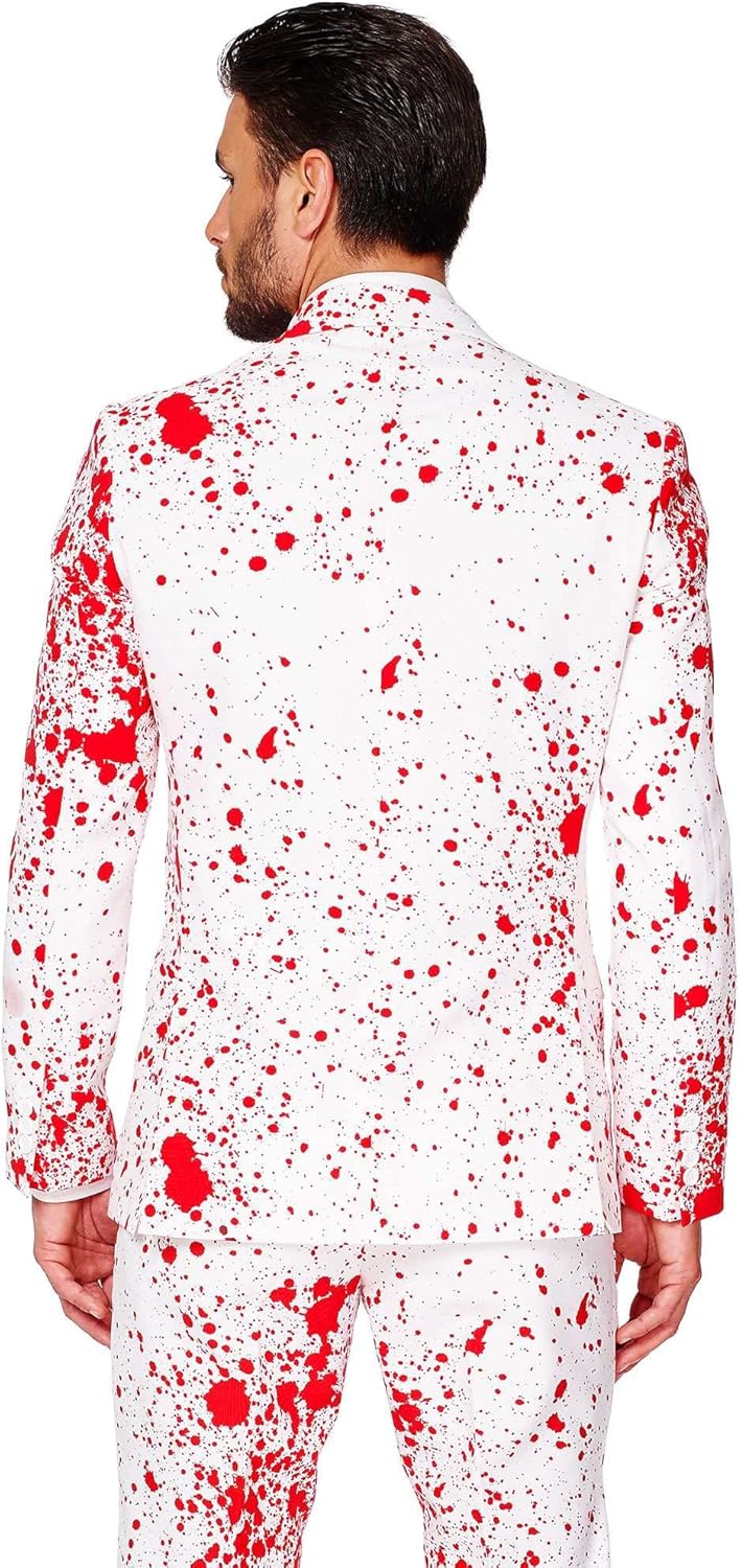 OppoSuits Herren The Joker Kostüm - DC Comics Anzug - Slim Fit – Mit Krawatte 56 Bloody Harry, 56 Bl