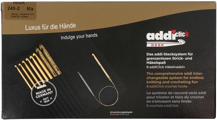 Addi Crochet Hook Set, Metall, Gold, 1-Pack