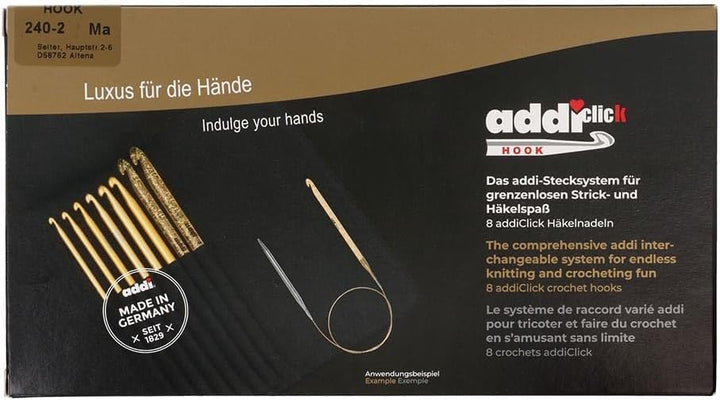 Addi Crochet Hook Set, Metall, Gold, 1-Pack