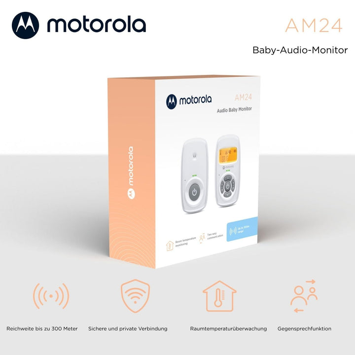 Motorola Nursery AM24 Babyphone Audio - Digitales Babyfon mit DECT-Technologie zur Audio-Überwachung
