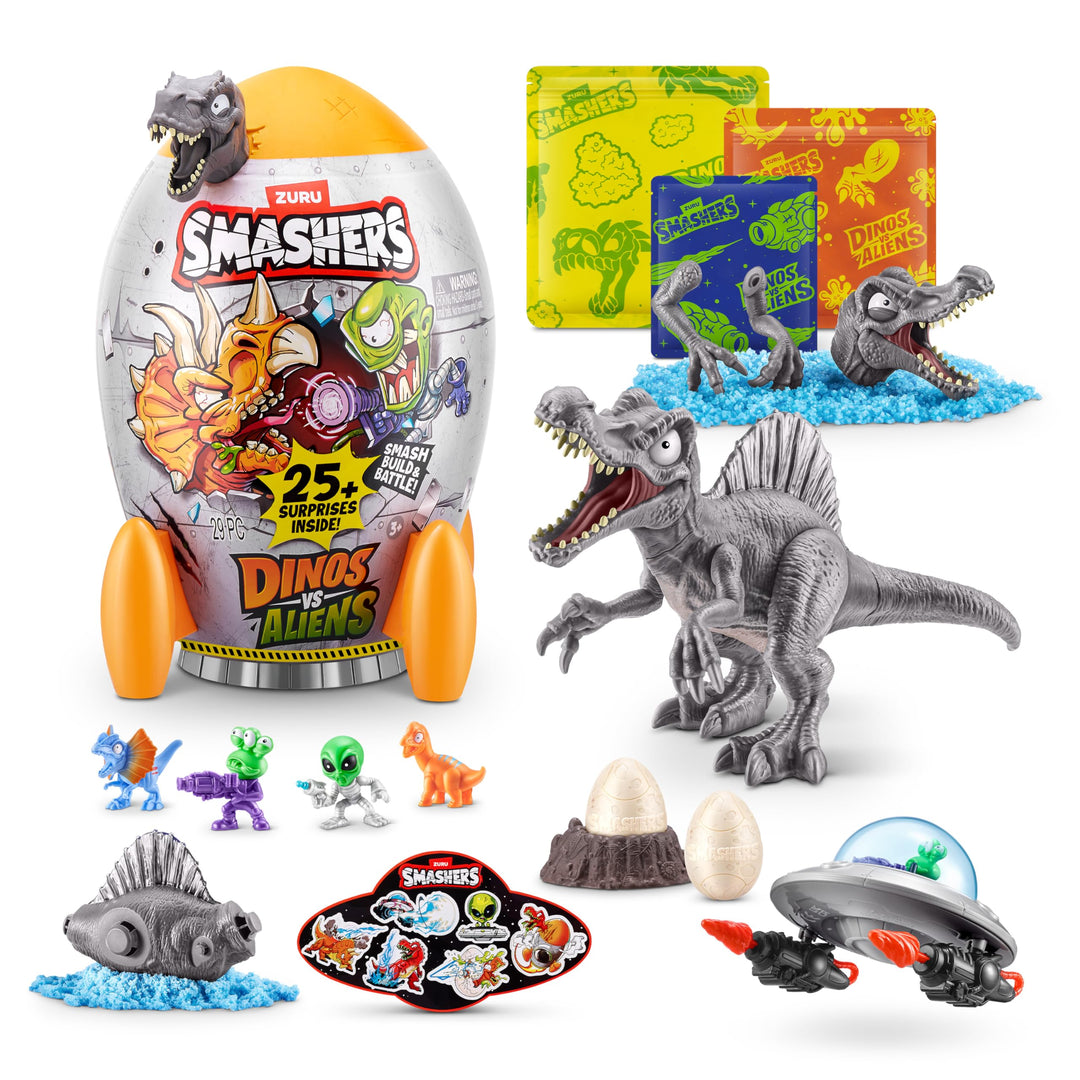 Smashers Dino vs Aliens Medium (Spinosaurus) von ZURU, aufschlagbares Spielzeug-Ei für Jungen, SPINO