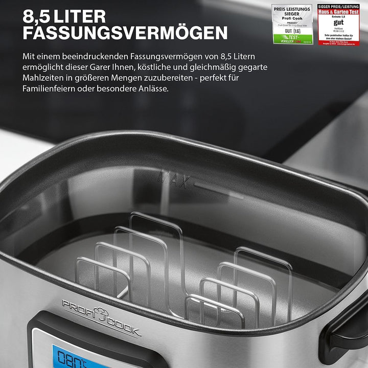 ProfiCook SV-1112 PC-SV 1112 Sous Vide Garer, punktgenaues Garen der Speisen durch elektronische Tem