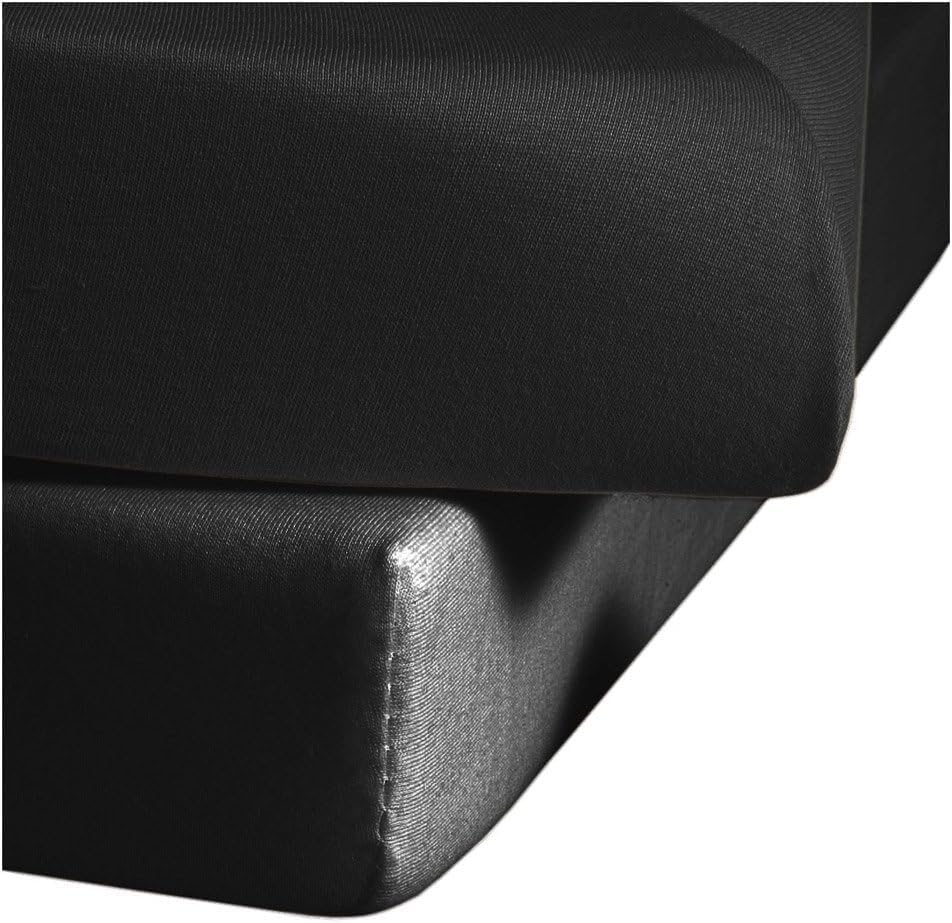 Fleuresse L-001117-0941-0600 Comfort Bettlaken, Jersey, schwarz, 37.8 x 28.2 x 5.8 cm 200/200 Schwar