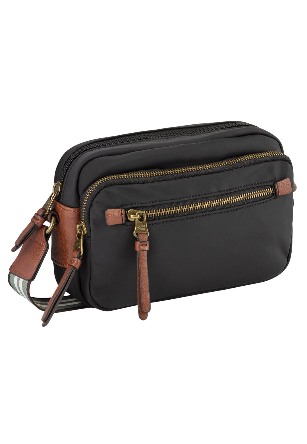 camel active bags Bari Damen Umhängetasche Crossbody Bag Mittelgross Schwarz Schwarz 23 x 5,5 x 14,5