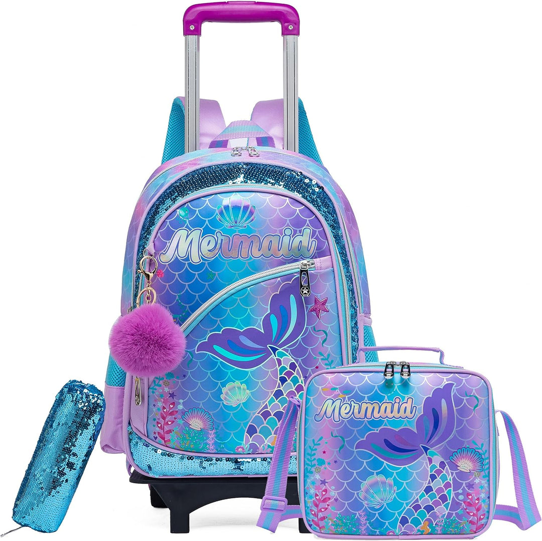 HTgroce Kinder Trolley Rucksack Schultasche Schulranzen Mädchen schultrolleys Schulrucksack Kinderko