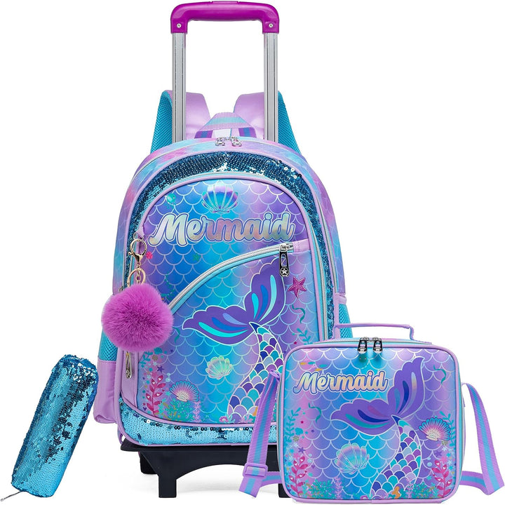 HTgroce Kinder Trolley Rucksack Schultasche Schulranzen Mädchen schultrolleys Schulrucksack Kinderko