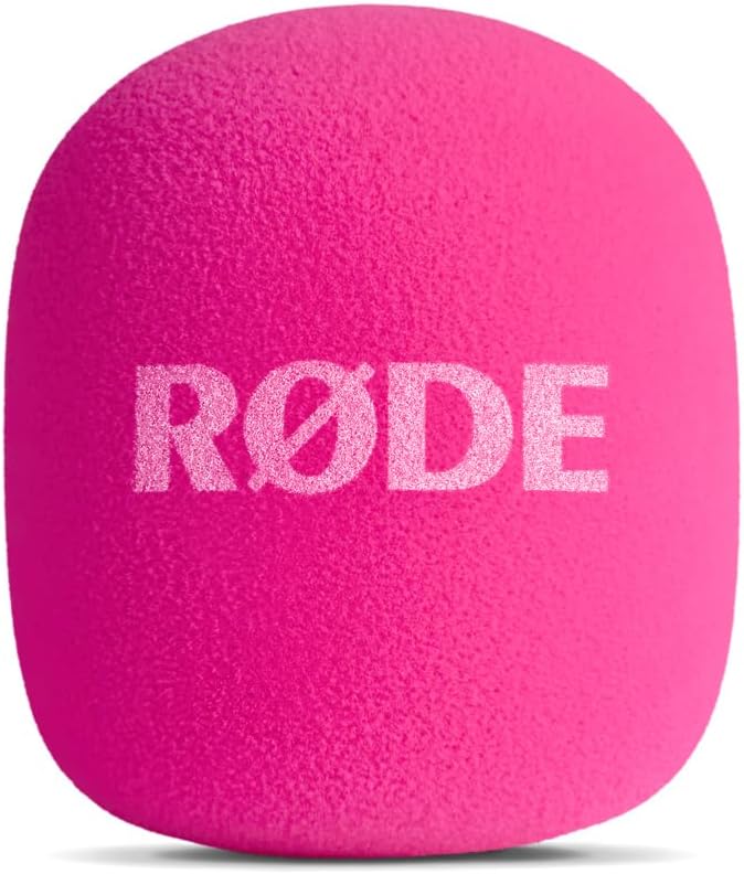 Rode Interview GO Handadapter Pink für Wireless Mikrofon-Funksystem Sendemodule + keepdrum Fell-Wind