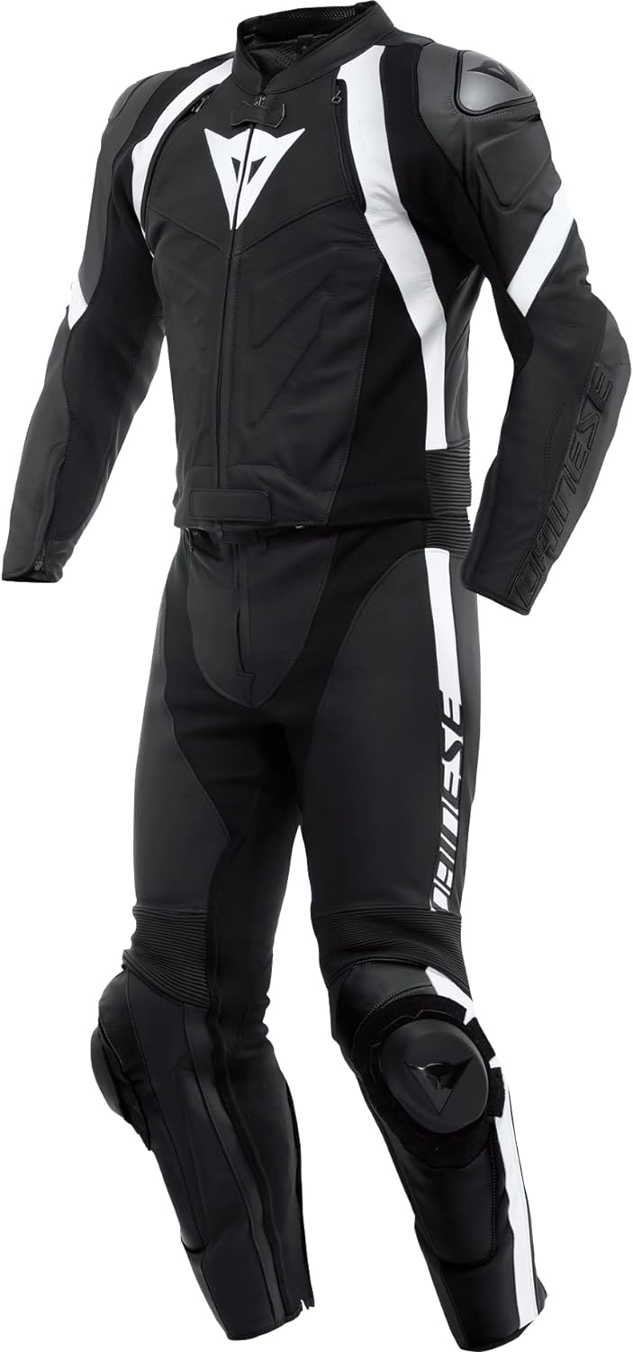 Dainese Avro 4 2-Teiler Motorrad Lederkombi (Black/White,58) 58 BLACK-MATT/BLACK-MATT/WH, 58 BLACK-M