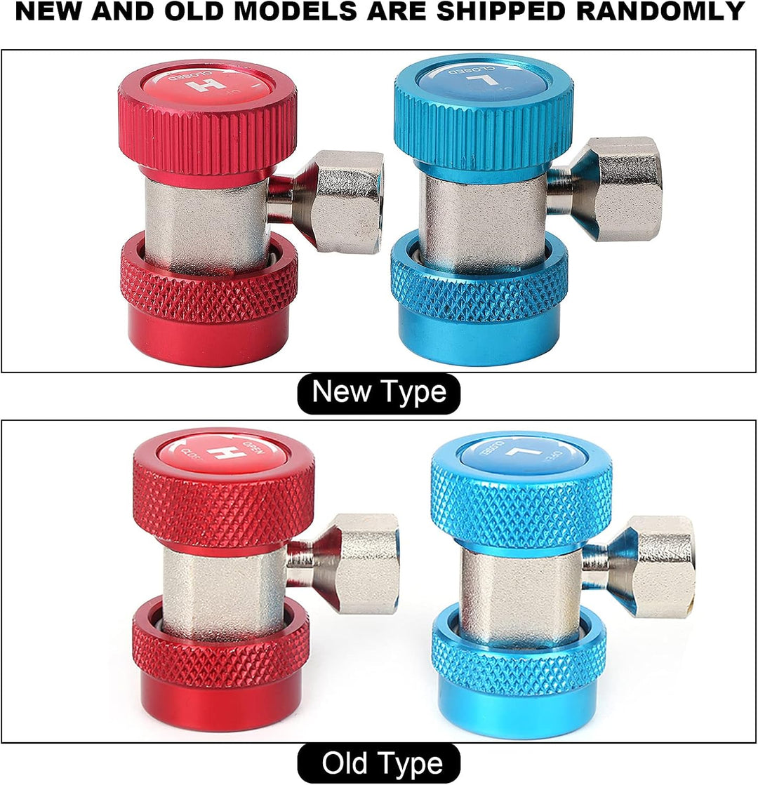 2 Stück R134A Schnellkupplungs Adapter, Klimaanlage Verstellbare Schnellkupplungsadapter, AC Schlauc