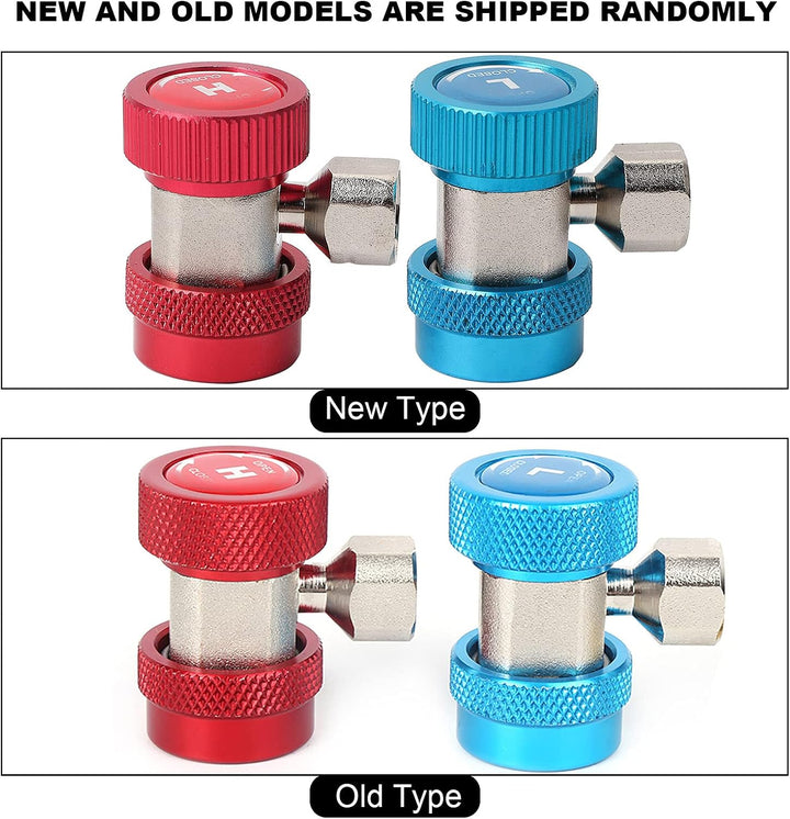 2 Stück R134A Schnellkupplungs Adapter, Klimaanlage Verstellbare Schnellkupplungsadapter, AC Schlauc