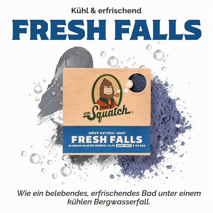 Dr. Squatch Natürliches Seifenstück für Männer, 5er-Pack - Frische Wasserfälle Fresh Falls, Fresh Fa