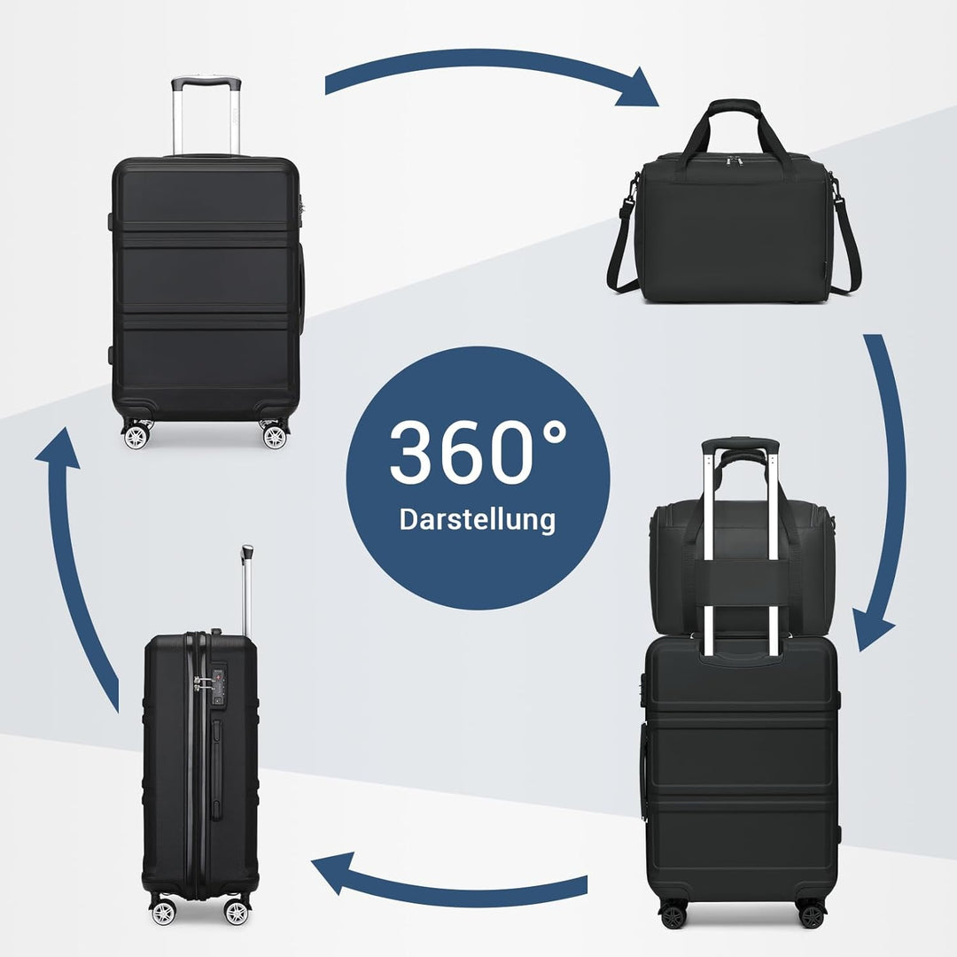 KONO Mittelgross Reisekoffer Rollkoffer Set Gepäcksets 2 Teilig, 65cm Mittelgross Trolley Koffer mit