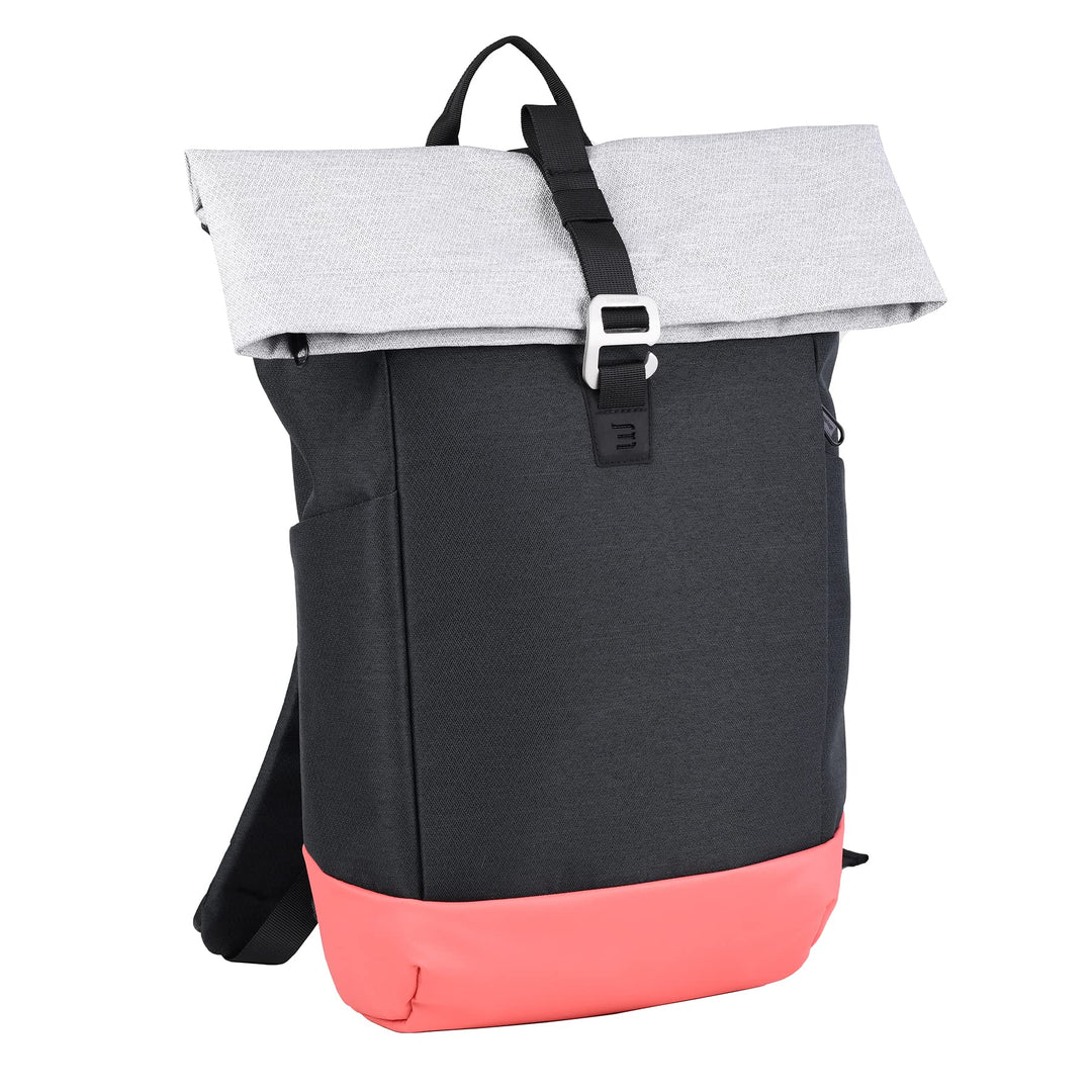 Bevantage Rolltop-Rucksack Wasserdichter Damen-Herren-Kurierrucksack Zweifarbiger PU-Radsport-Tagesr