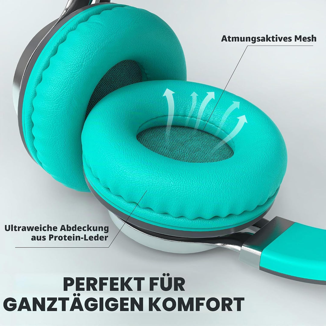 AILIHEN C8 Kopfhörer mit Kabel Mikrofon und Lautstärkeregler Faltbar 3,5mm Headsets On-Ear für Smart