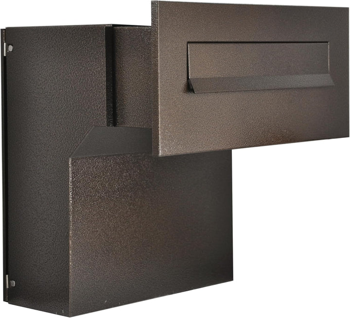 Mauerdurchwurf Briefkasten Braun Bronze Antik Einbaubriefkasten Durchwurfkasten mit regulierbarer Ti