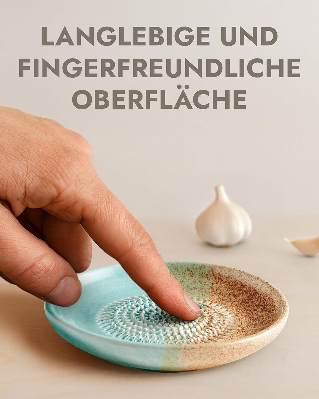 evergrate Keramikreibe Dipschale im Motiv Beach mit Küchenpinsel und Rezeptheft, Beach