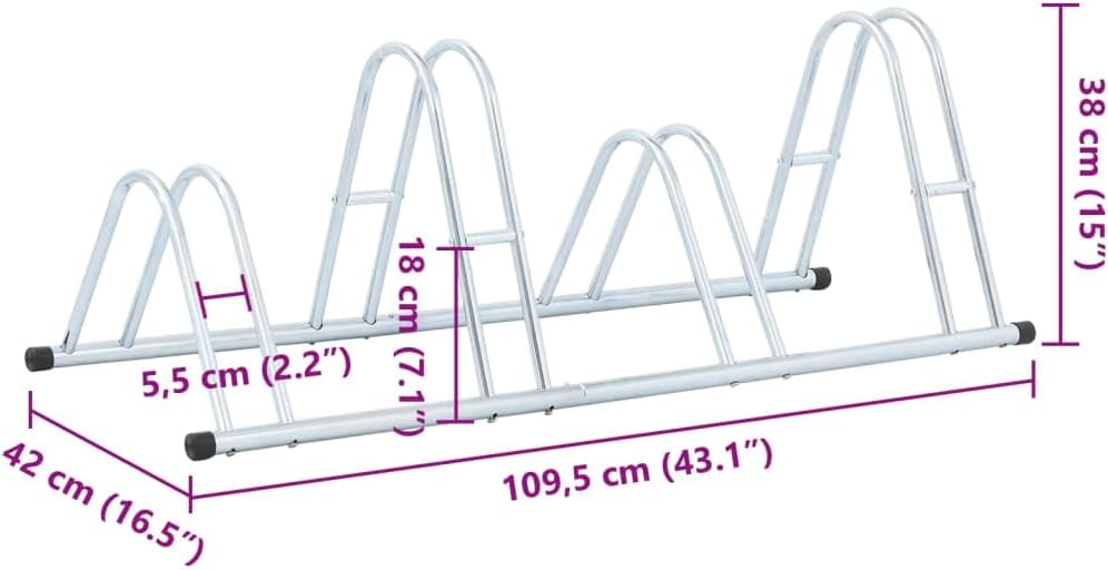 vidaXL Fahrradständer, Aufstellständer für 4 Fahrräder, Radständer Freistehend, Mehrfachständer Bode