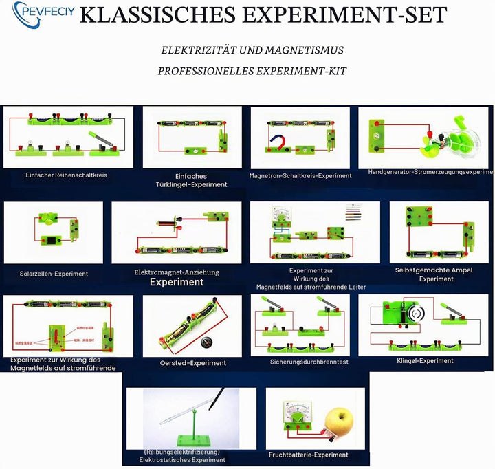 Physik Experimentierkästen STEM Elektronik Baukasten für Kinder,Elektrizität und Magnetismus Experim