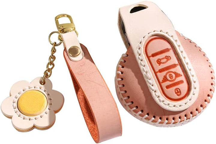 HIBEYO Autoschlüssel Hülle passt für BMW Mini Schlüssel hülle Nebelwachsleder Schutzhülle für Mini F