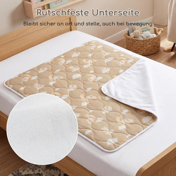 2er-Pack Bettunterlage Wasserdicht Kinder, Waschbar PIPI Unterlage Bett Kinder, Betteinlagen Inkonti