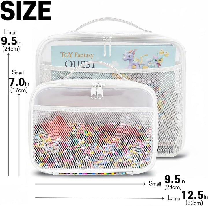 holay 4er-Packung PVC mit Reissverschluss Blocks Set, Spielzeug, Ton, Brettspiel Aufbewahrung Organi