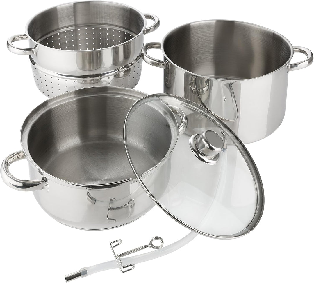 Arebos Dampfentsafter | 15 L | Edelstahl | für alle Herdarten geeignet auch Induktion| Ø 26cm | spül