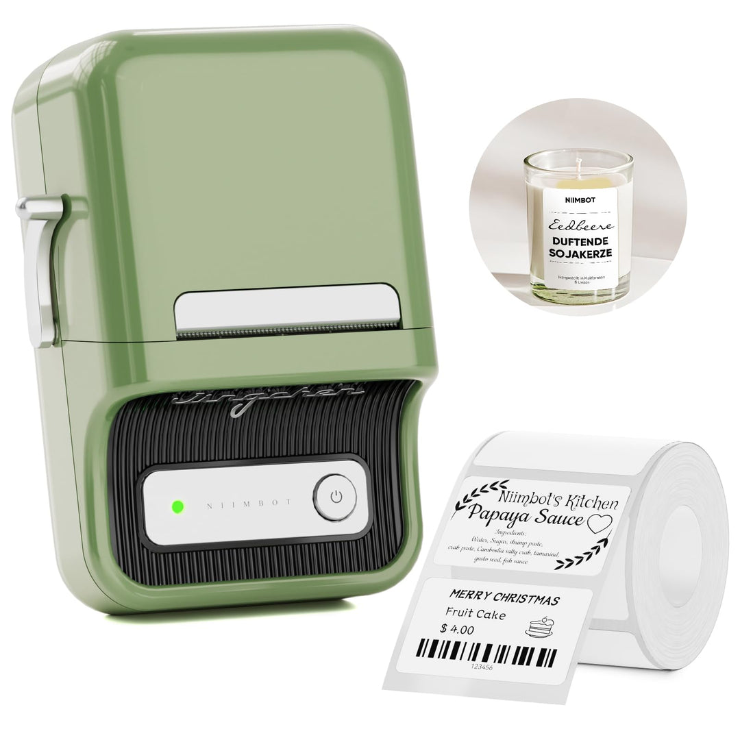 NIIMBOT B21 Bluetooth Etikettendrucker, Beschriftungsgerät Selbstklebend Kompatibel Mit IOS Android,