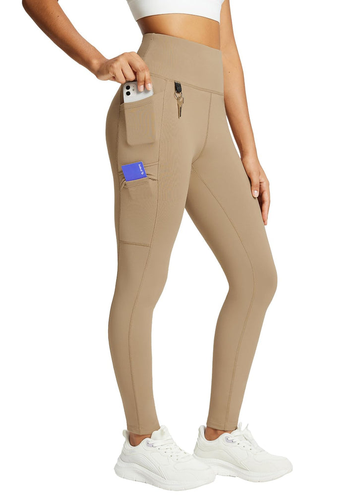 baleaf Damen Fleece gefütterte Leggings Wasserabweisend Hohe Taille Wanderleggings Thermo Leggings F