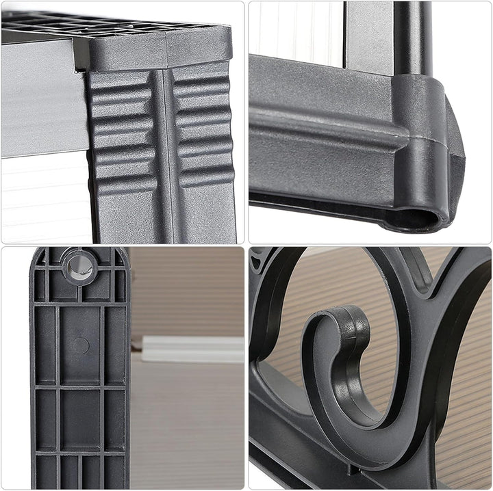 Homewell Vordach für Haustür 80 x 120 cm Braun, Modern Überdachung Haustür aus PC-Hohlplatte, PP-Kun
