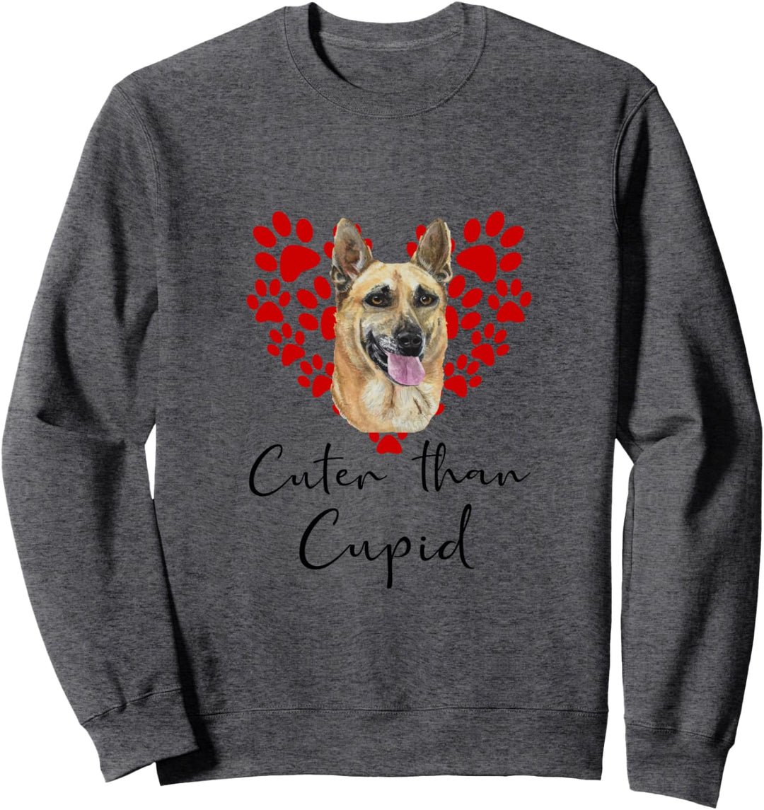 Deutscher Schäferhund Cuter Than Cupid Hunde Valentinstag Sweatshirt