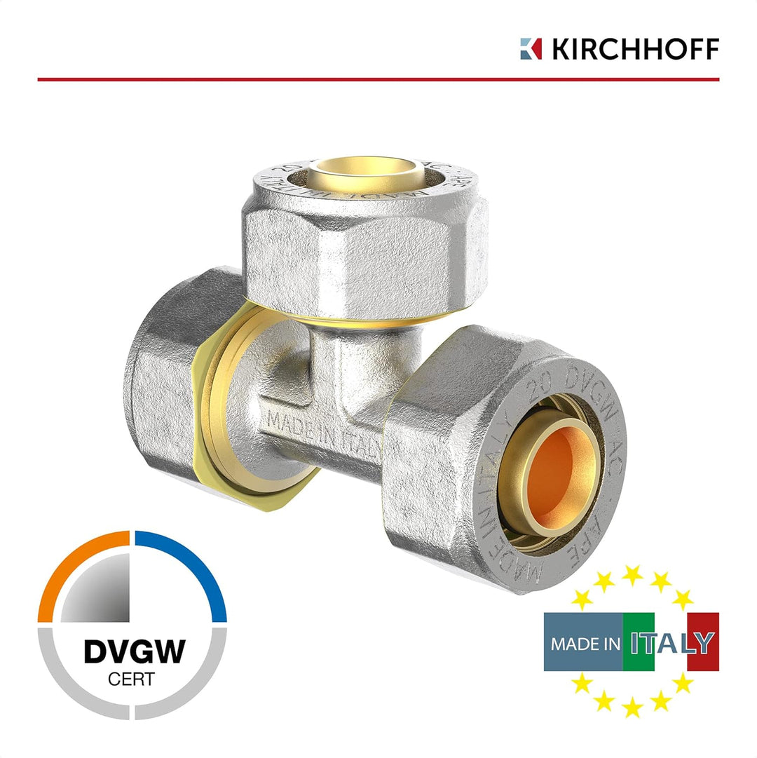 KIRCHHOFF | MSVR Rohr | 3er Set | Klemmringverschraubung 20 mm | Aluverbundrohr | für Heizung | Fuss