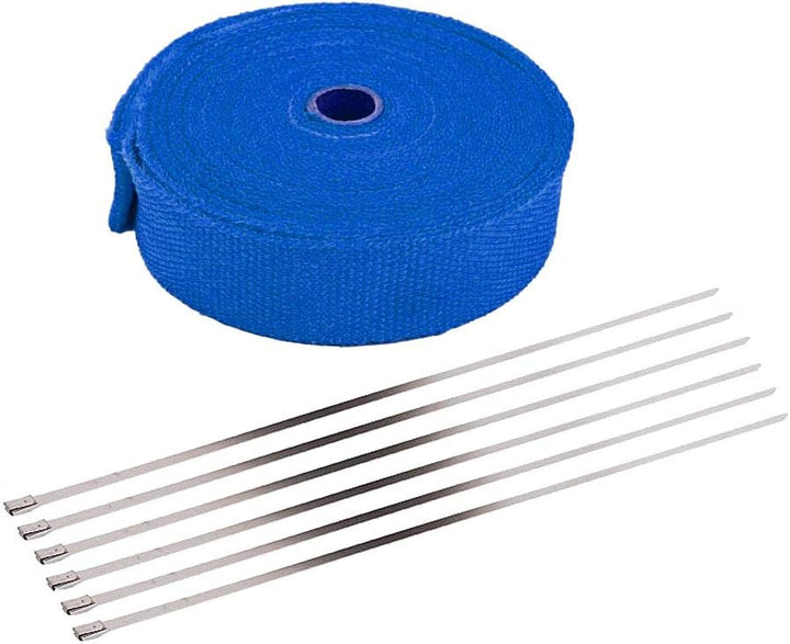 Mintice 5CM X 10M Fiberglas Blau Hitzeschutzband Auspuffband Auspuff Hitze Wickel Schild Hülle Auto