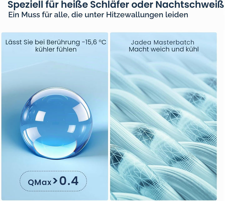 Kühldecke gegen Nachtschweiss, Sommerdecke Kühlwurf für Heiss schlafende Personen, Q-Max > 0,45 Kühl