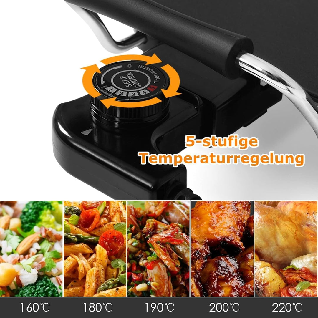 RELAX4LIFE Elektrische Grillplatte 1800W, Elektrogrill mit Antihaftbeschichtung, 90 x 23 cm, Tischgr