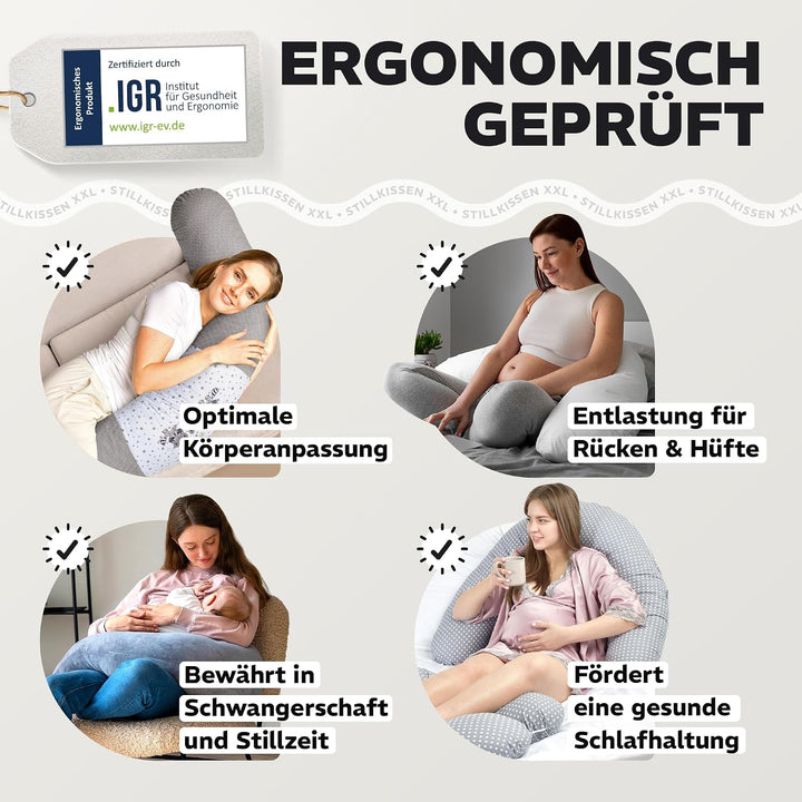 sei Design Stillkissen Mikroperlen XXL Lagerungskissen Schwangerschaftskissen Seitenschläferkissen 1